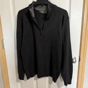 Oscar de la Renta Charcoal Zip-Up Sweater
